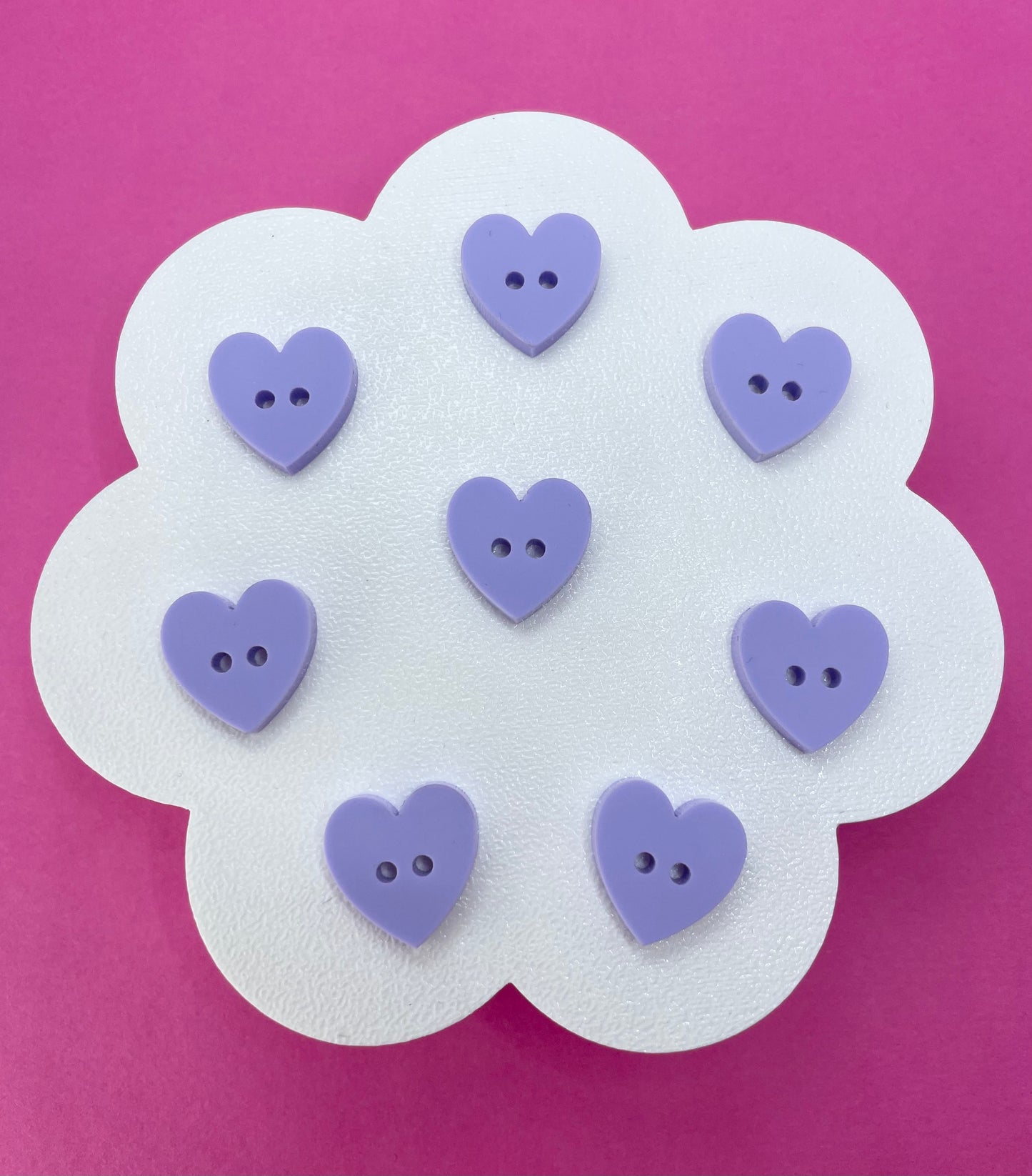 Sweet Pastel Parma Violet Buttons (round, heart and flower)