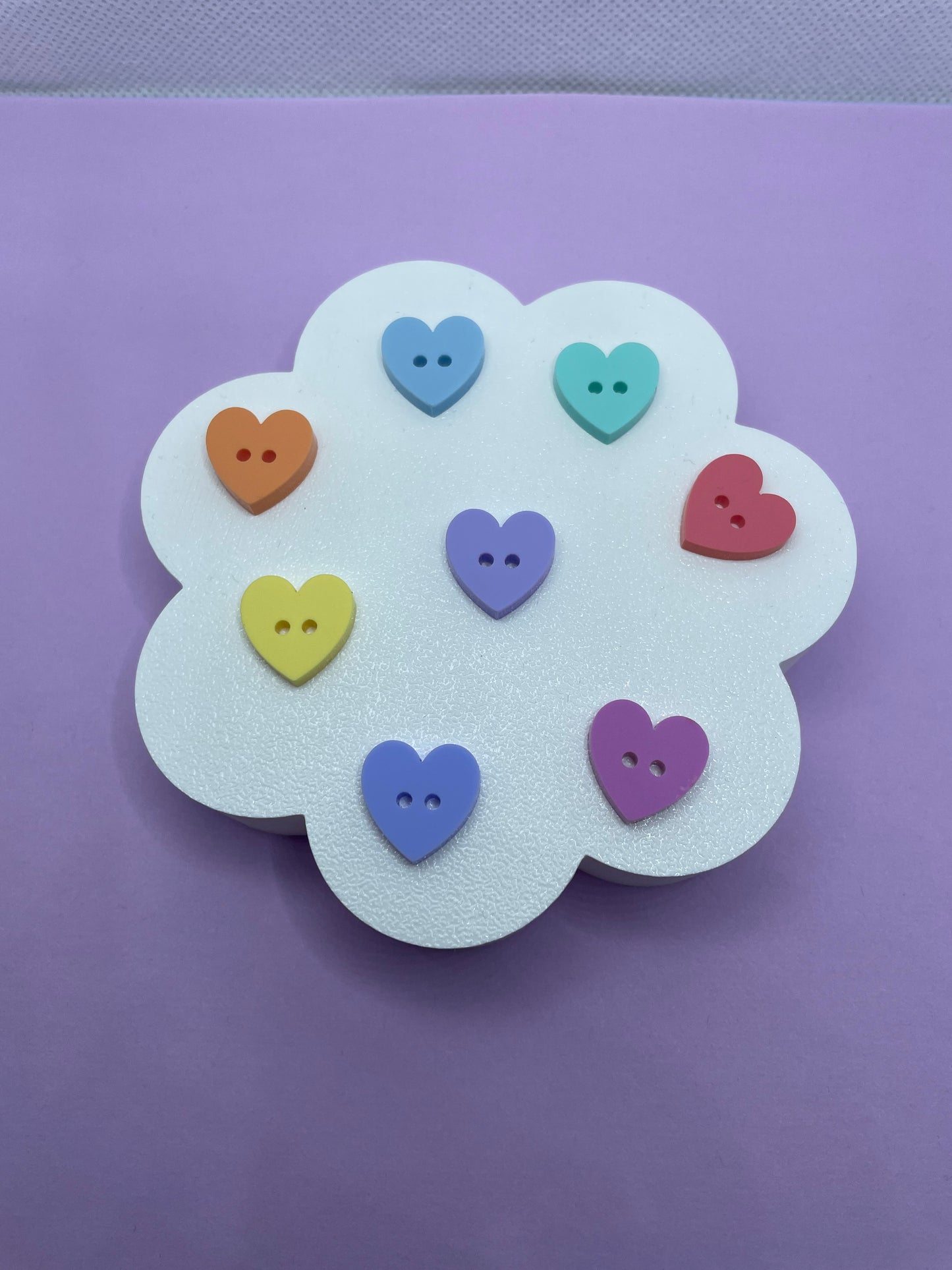 Rainbow Mix Heart Buttons