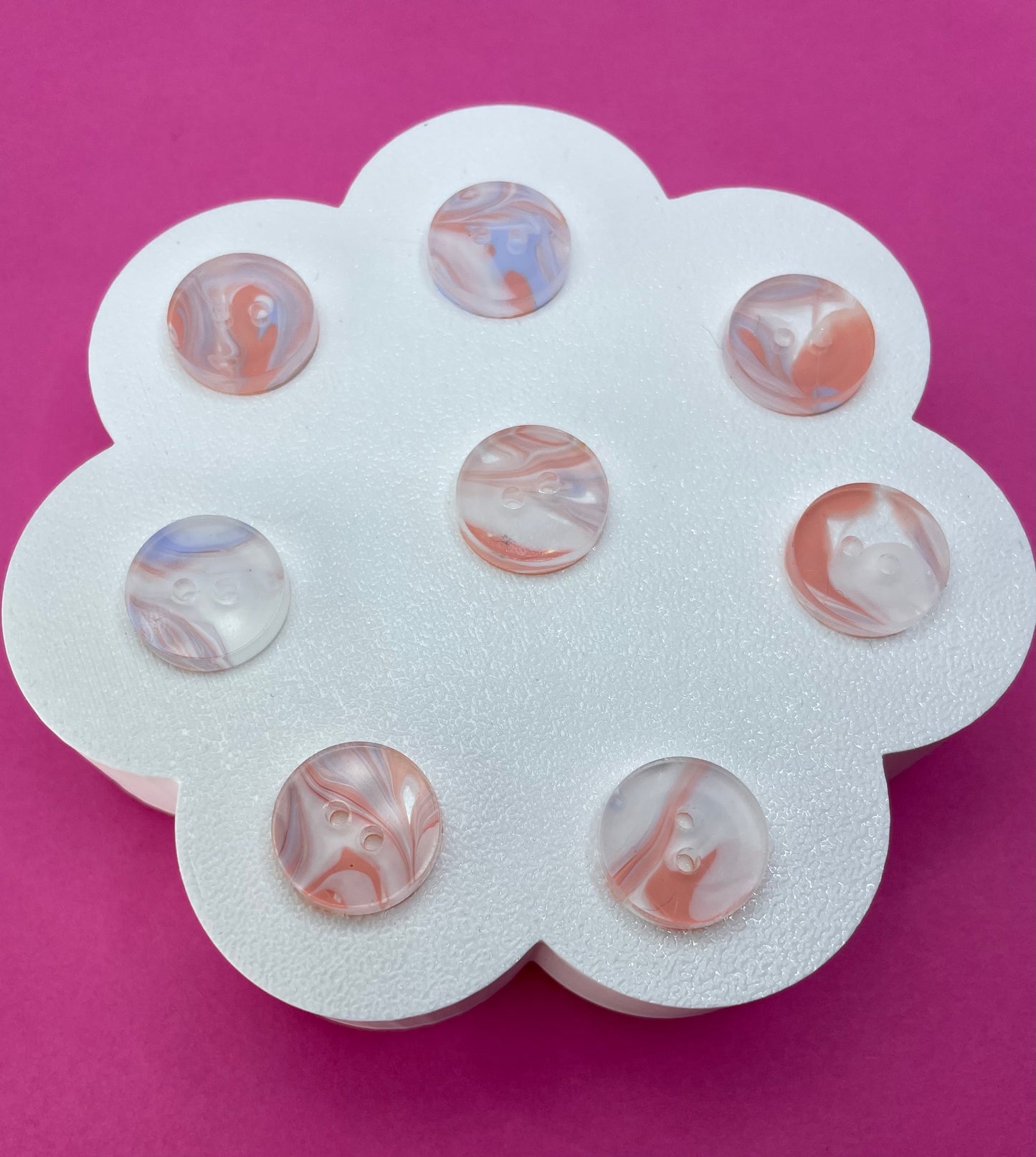 Inky Marble Buttons- Peach Melba