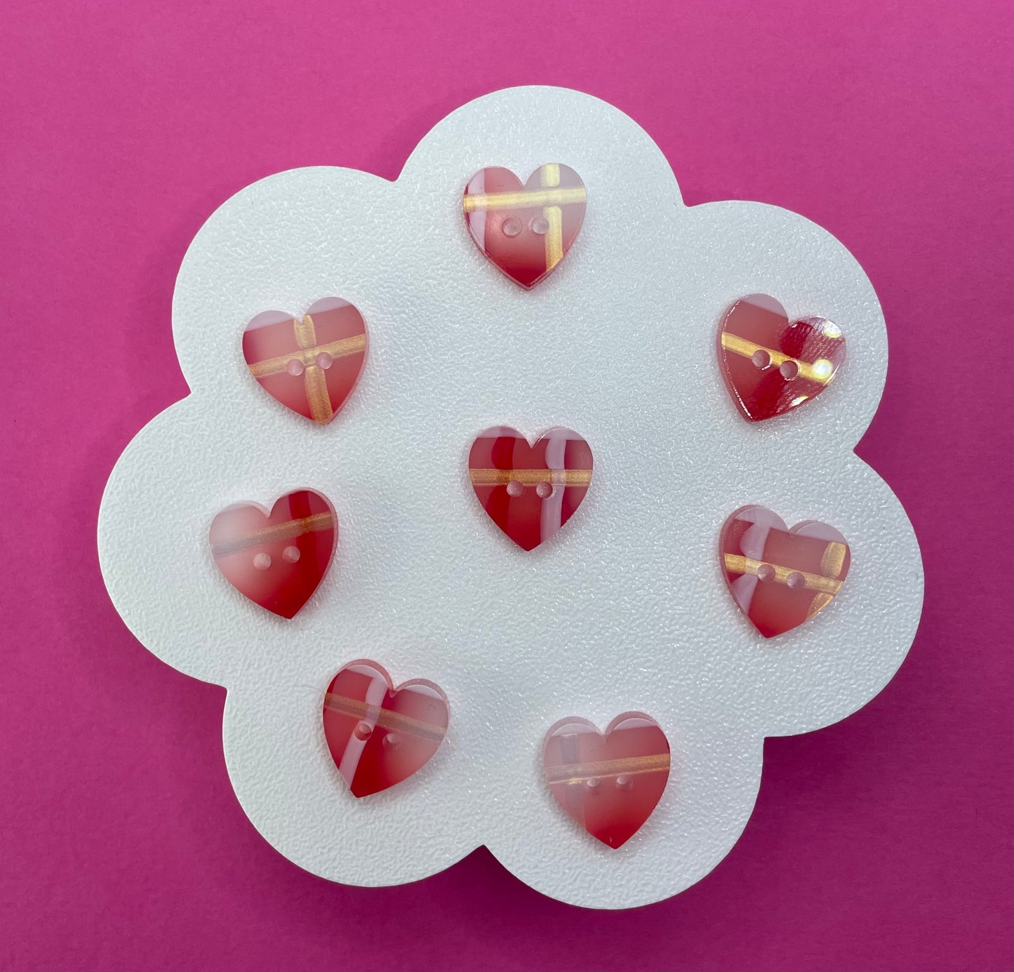 Red Tartan Heart Buttons