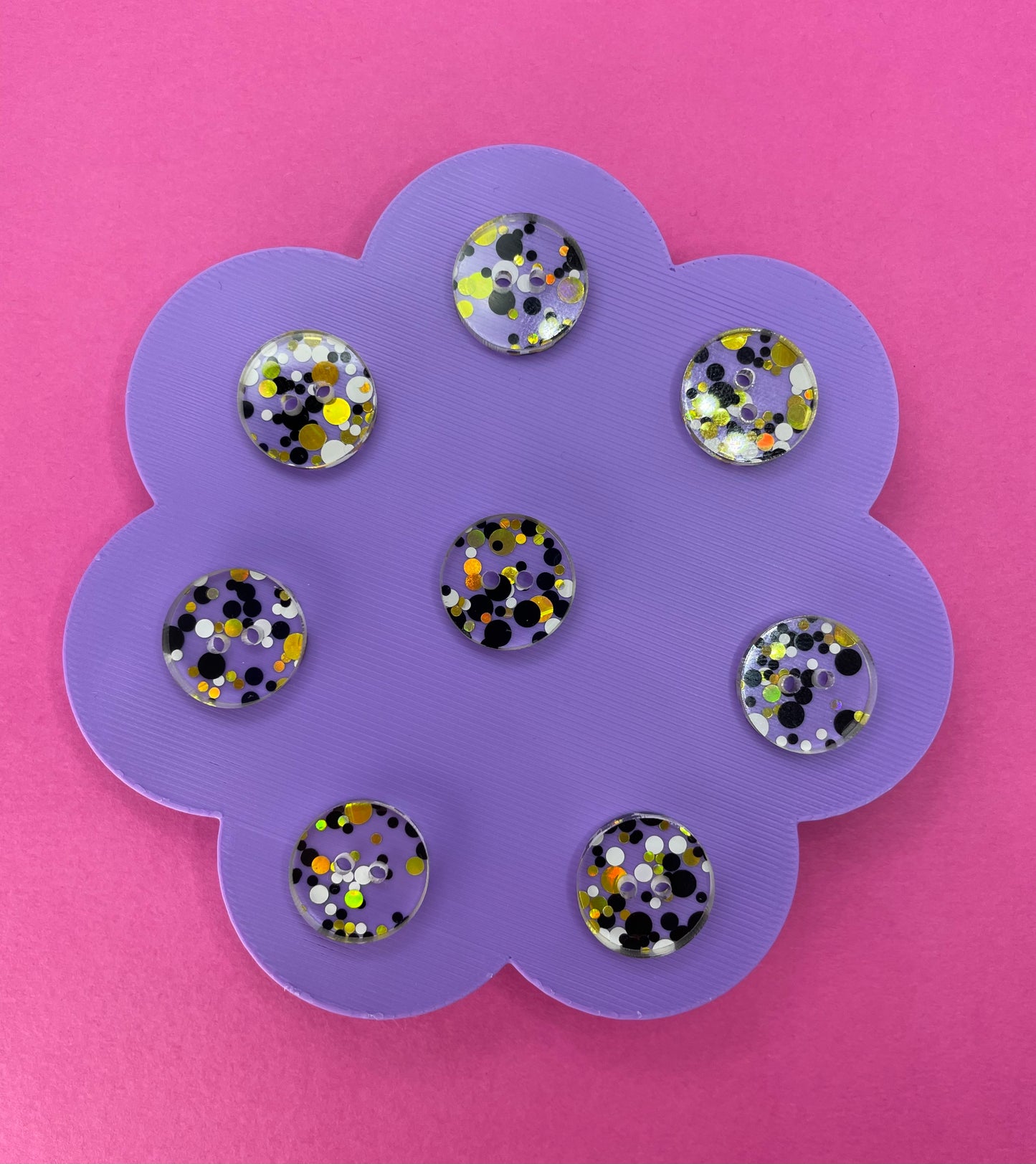 Black and Gold Chunky Glitter Buttons