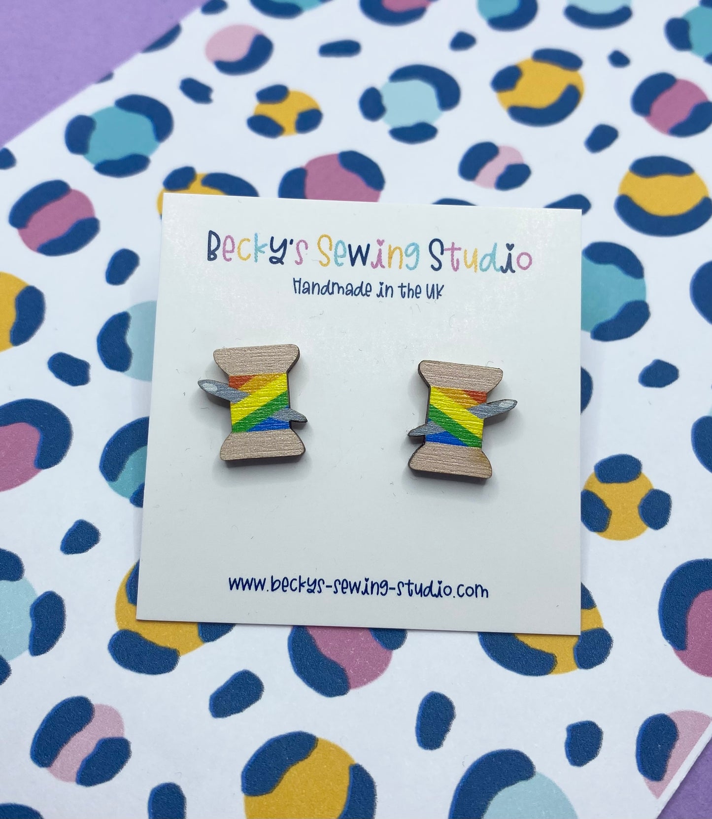 Cotton Reel Stud Earrings