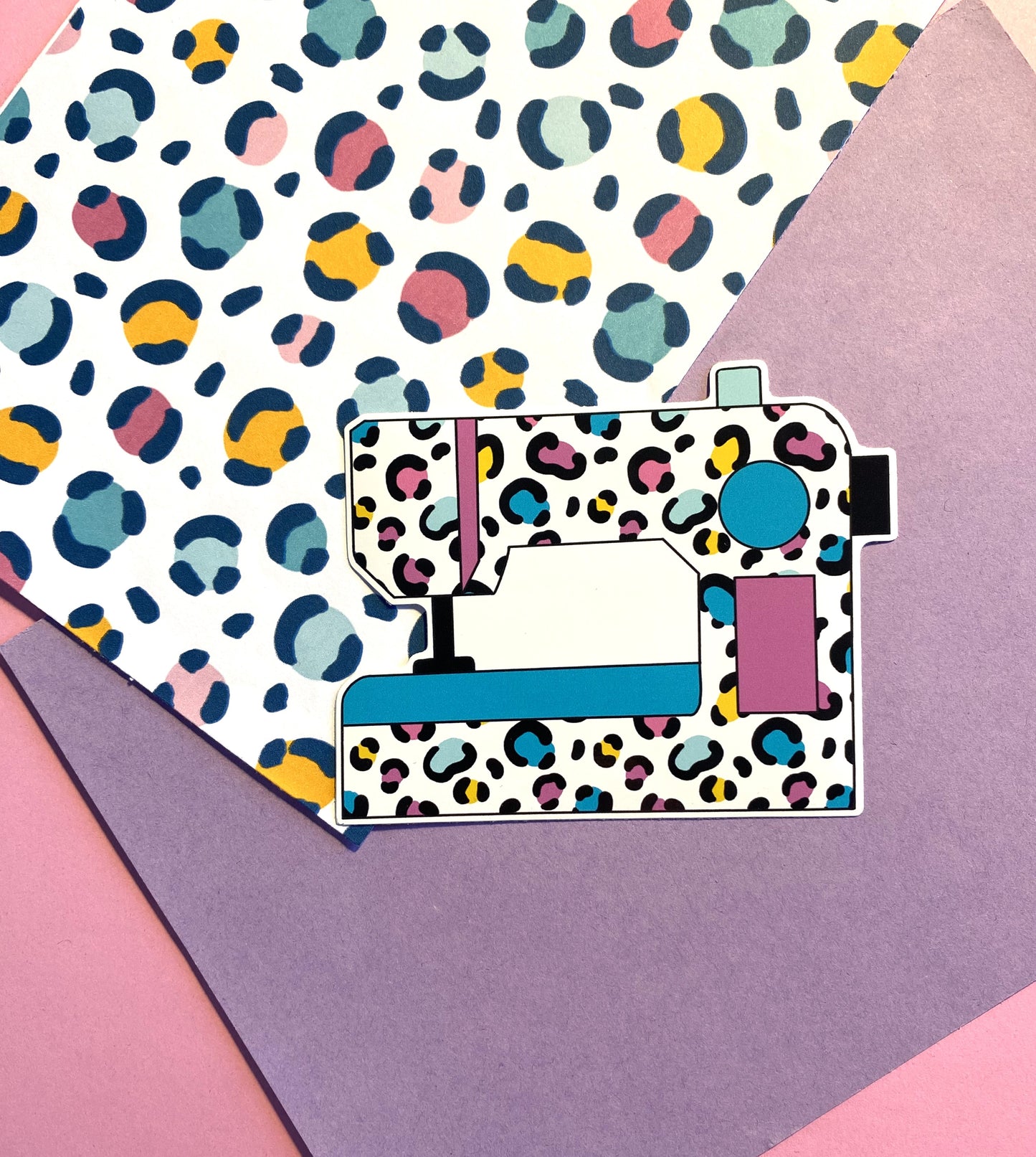 Leopard Sewing Machine vinyl sticker