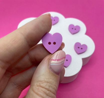Sweet Pastel Sour Grape Buttons (round, heart and flower)
