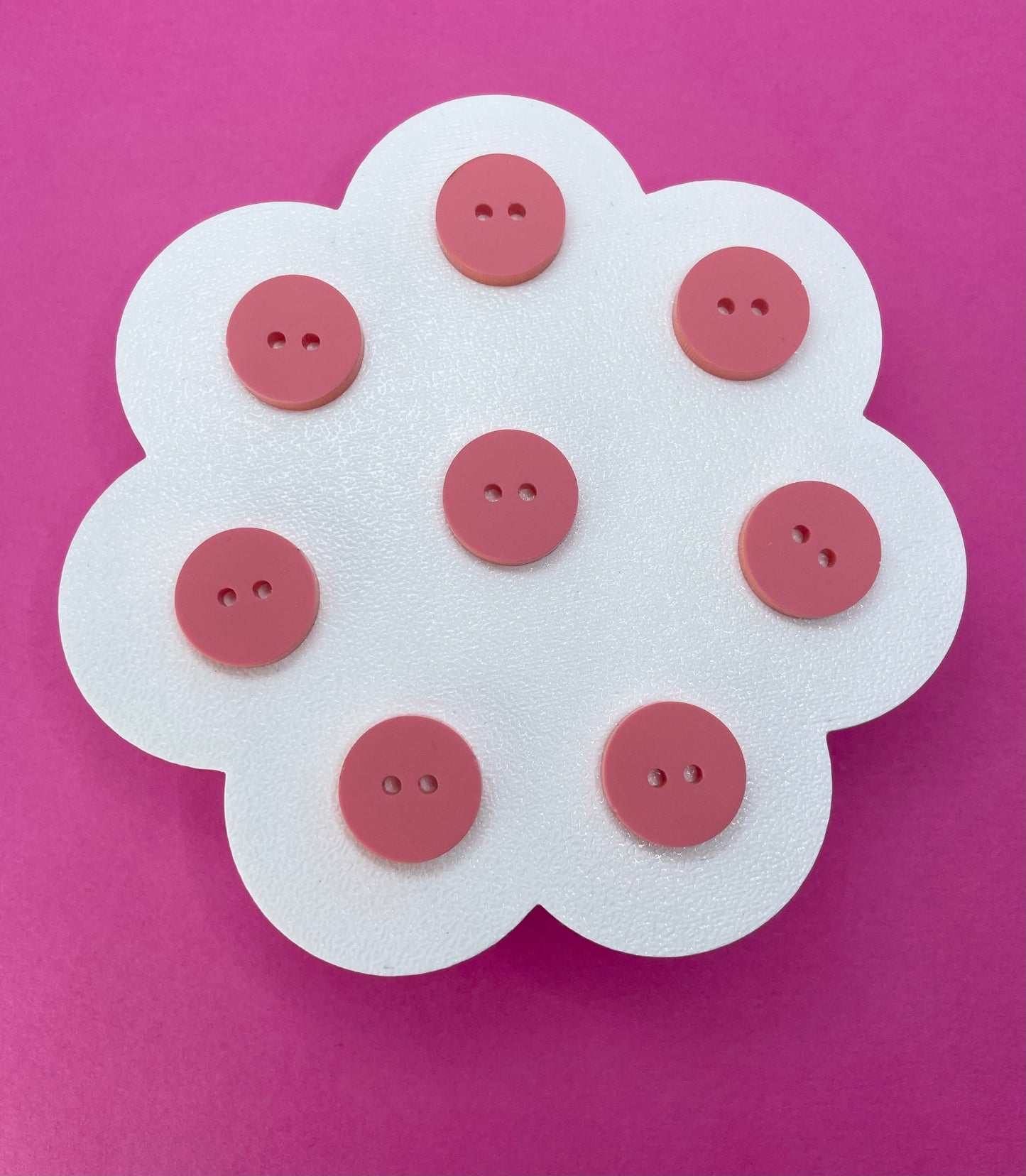 Sweet Pastel Raspberry Sherbert Buttons (round, heart and flower)