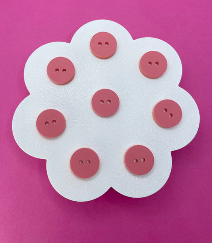 Sweet Pastel Raspberry Sherbert Buttons (round, heart and flower)