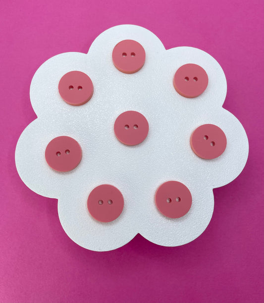 Sweet Pastel Raspberry Sherbert Buttons (round, heart and flower)