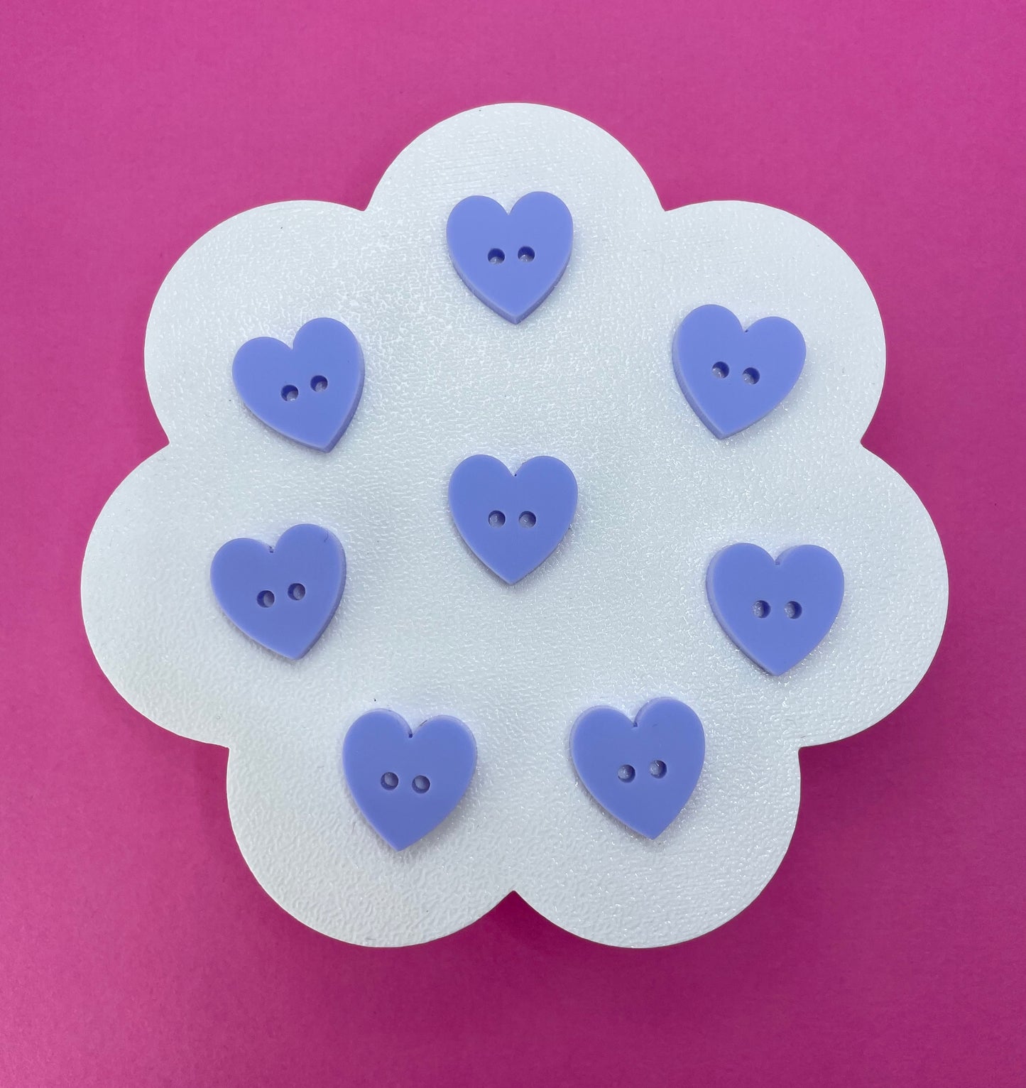 Sweet Pastel Bubblegum Blue Buttons (round, heart and flower)