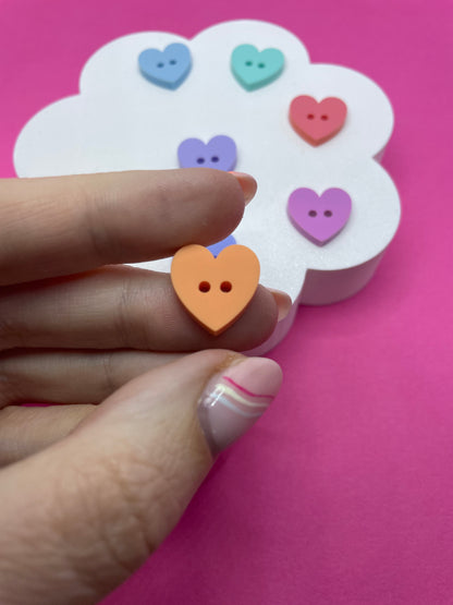 Rainbow Mix Heart Buttons