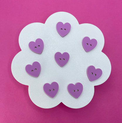 Sweet Pastel Sour Grape Buttons (round, heart and flower)