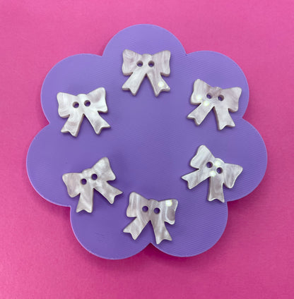 Baby Pink Pearl Bow Buttons