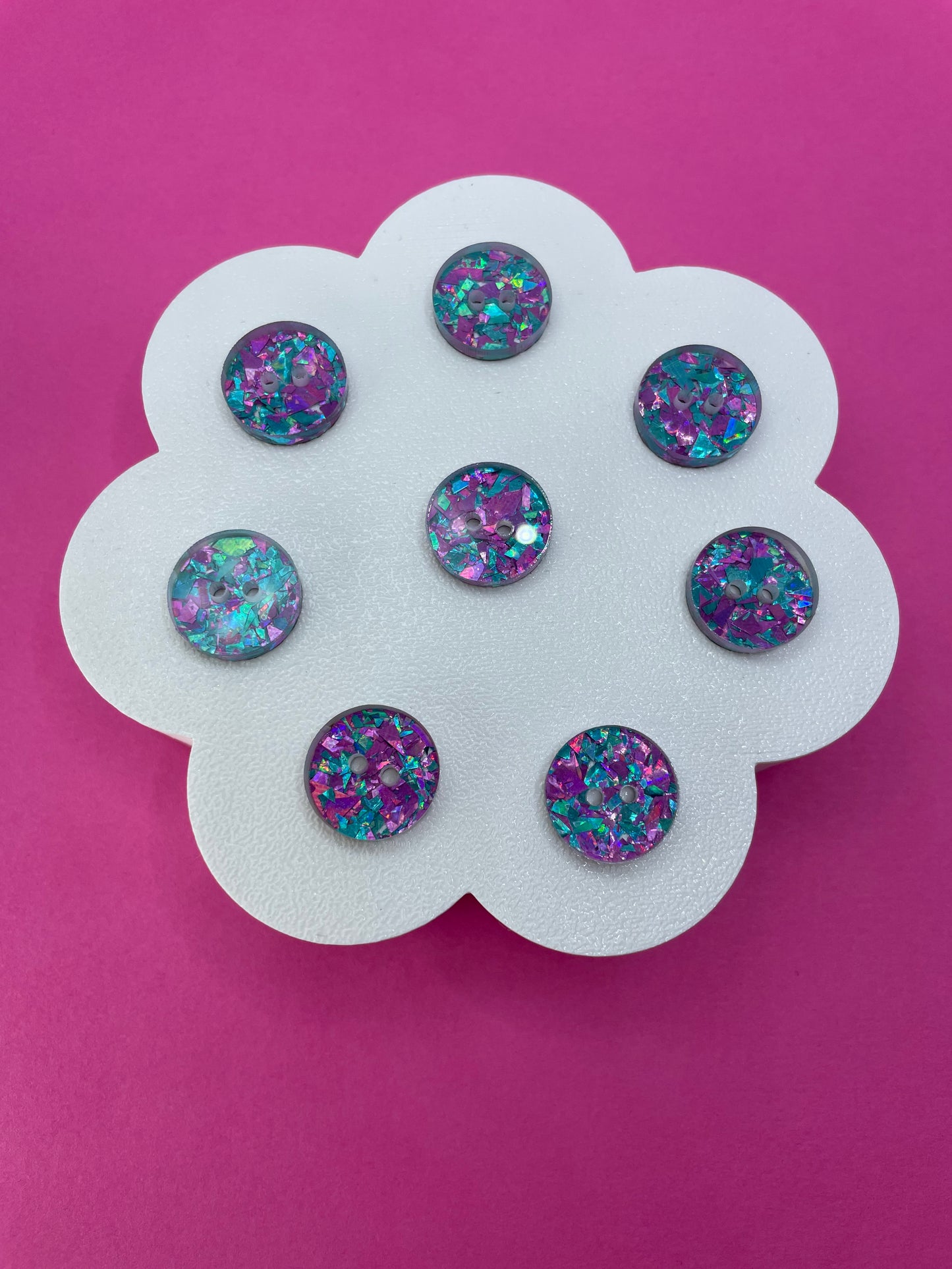 Lilac and Turquoise Confetti Buttons