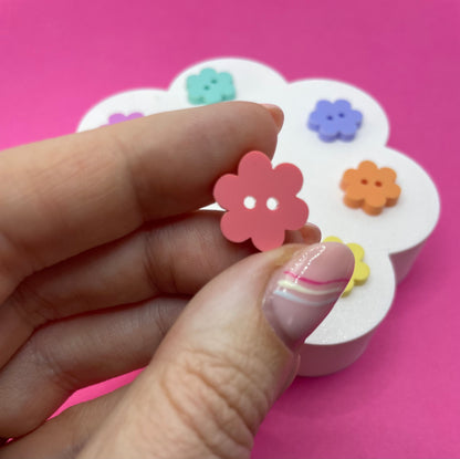 Rainbow Mix Flower Buttons