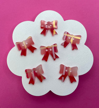 Red Tartan Bow Buttons