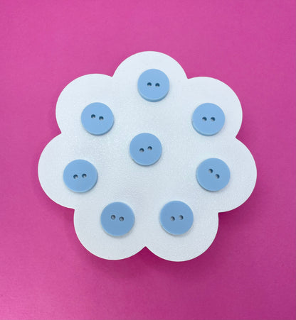 Sweet Pastel Candy Floss Blue Buttons (round, heart and flower)