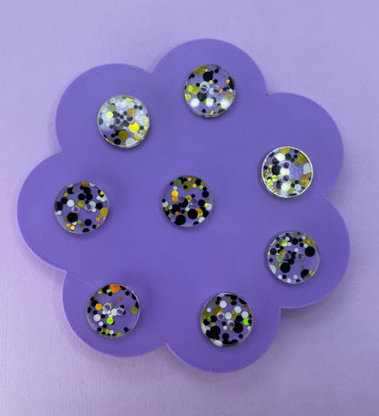 Black and Gold Chunky Glitter Buttons