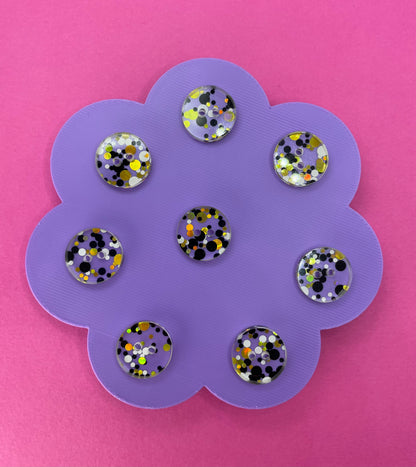 Black and Gold Chunky Glitter Buttons