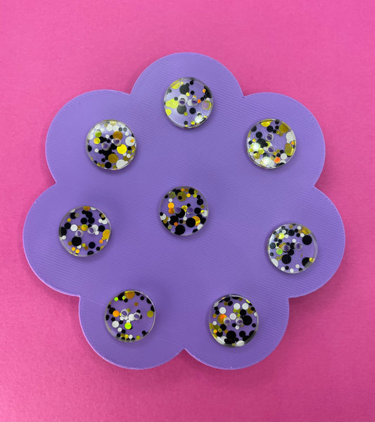 Black and Gold Chunky Glitter Buttons