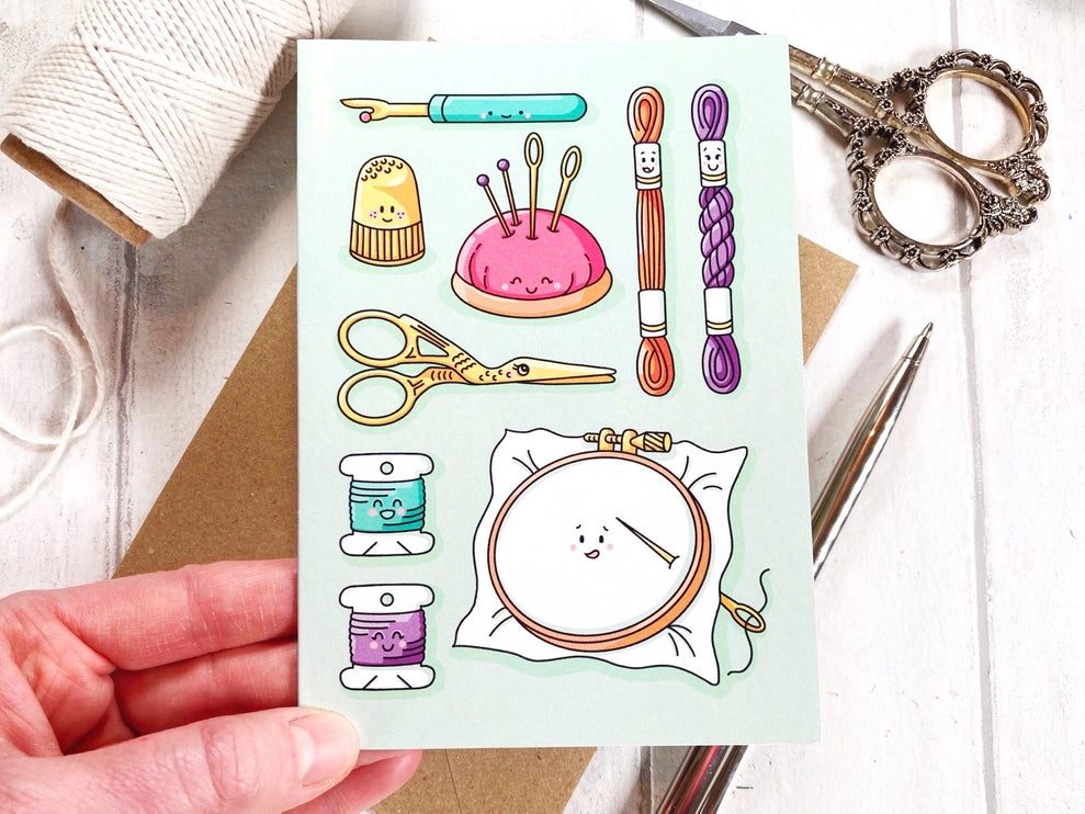 Cute stitches greeting card