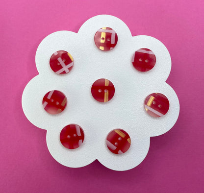 Red Tartan Buttons