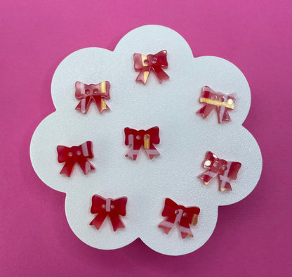 Red Tartan Bow Buttons