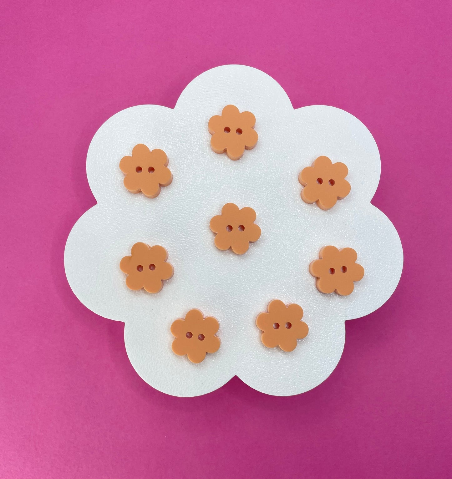Sweet Pastel Orange Fizz Buttons (round, heart and flower)