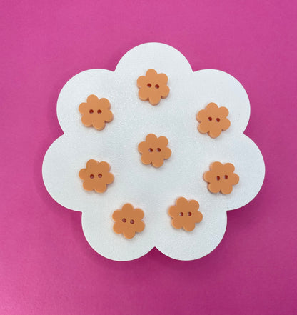 Sweet Pastel Orange Fizz Buttons (round, heart and flower)
