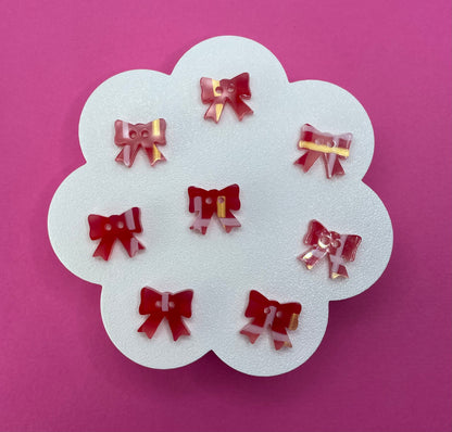 Red Tartan Bow Buttons