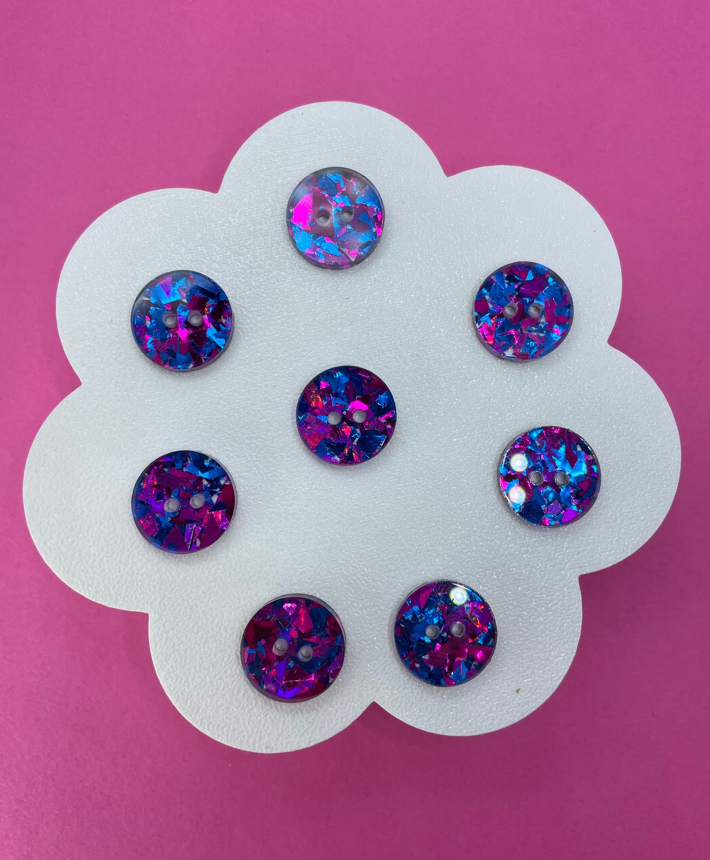 Purple Rainbow Confetti Buttons