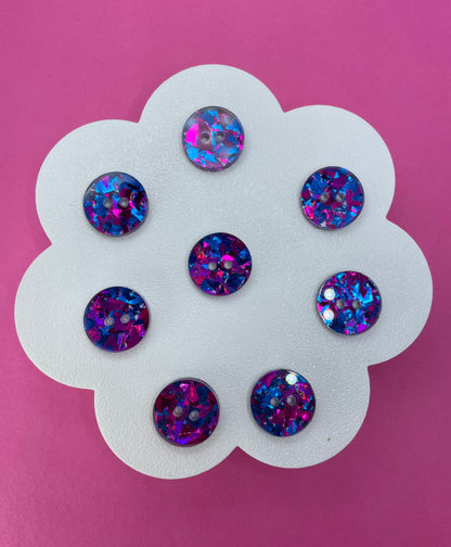 Purple Rainbow Confetti Buttons