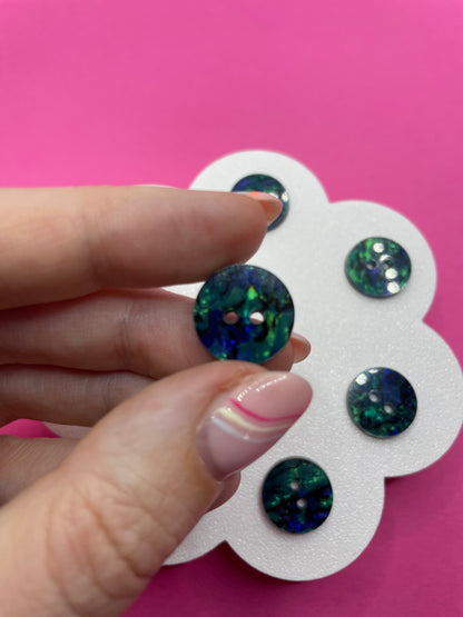 Abalone Shell Button- Teal