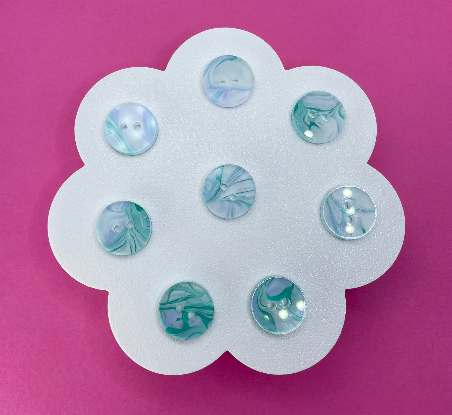 Inky Marble Buttons- Minty Swirl