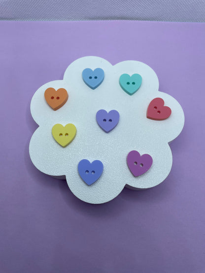 Rainbow Mix Heart Buttons