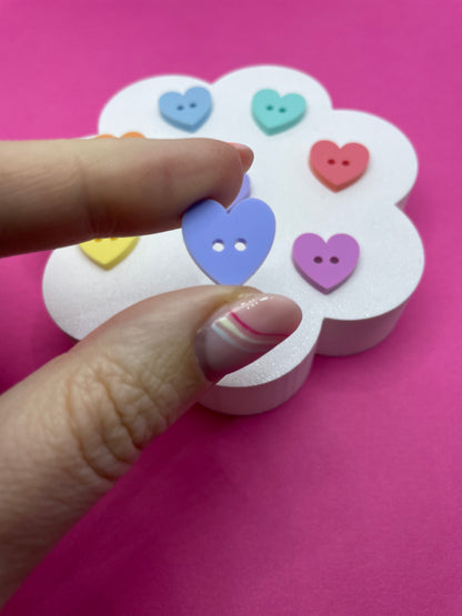 Rainbow Mix Heart Buttons