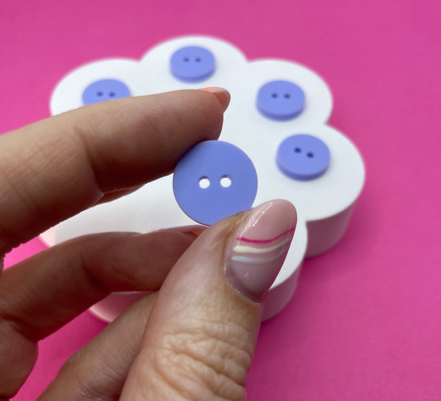 Sweet Pastel Bubblegum Blue Buttons (round, heart and flower)