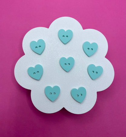 Sweet Pastel Spearmint Green Buttons (round, heart and flower)