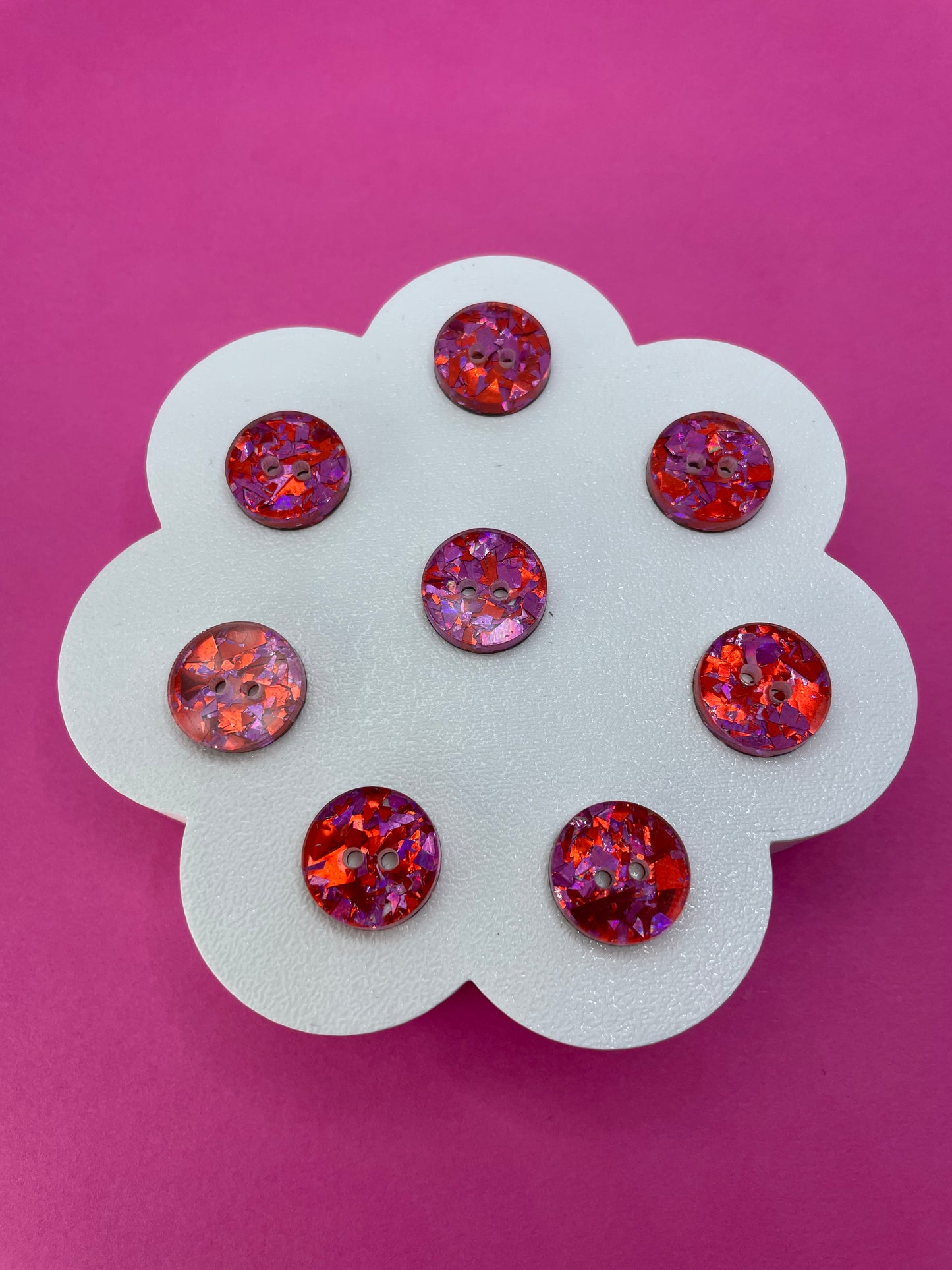 Red and Pink Berry Confetti Buttons