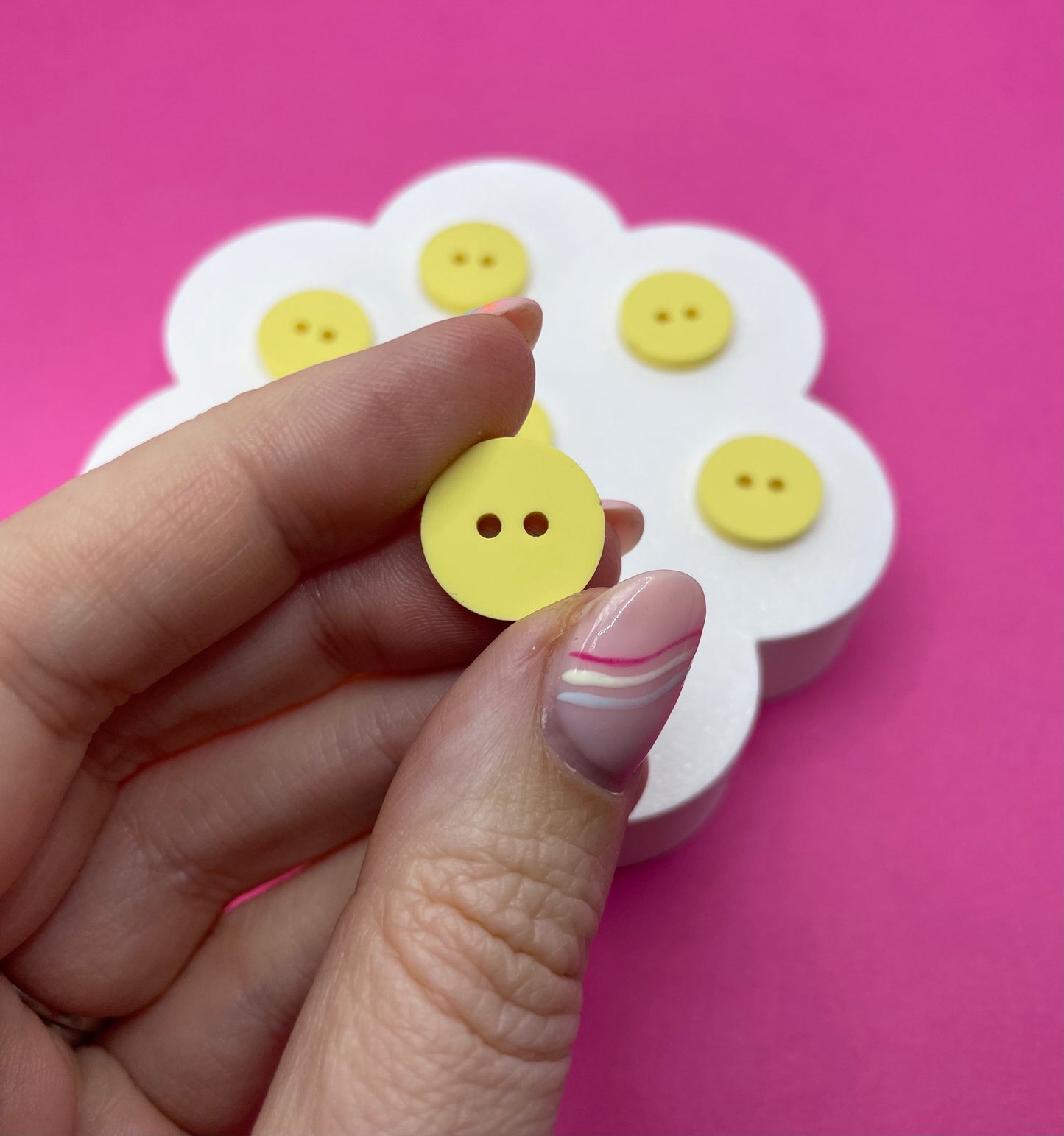 Sweet Pastel Lemon BonBon Buttons (round, heart and flower)