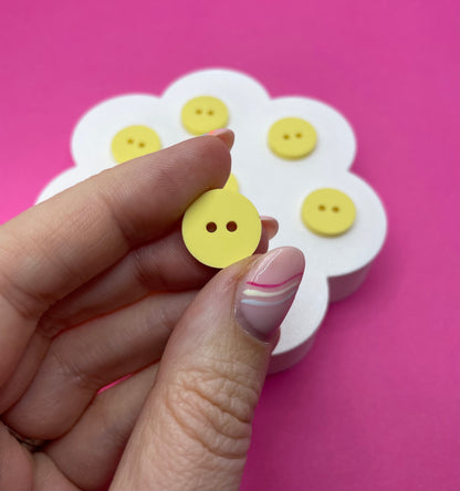 Sweet Pastel Lemon BonBon Buttons (round, heart and flower)