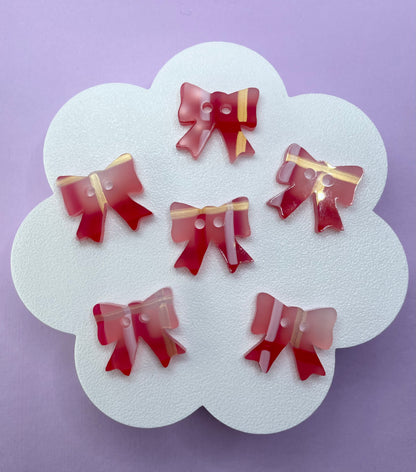 Red Tartan Bow Buttons