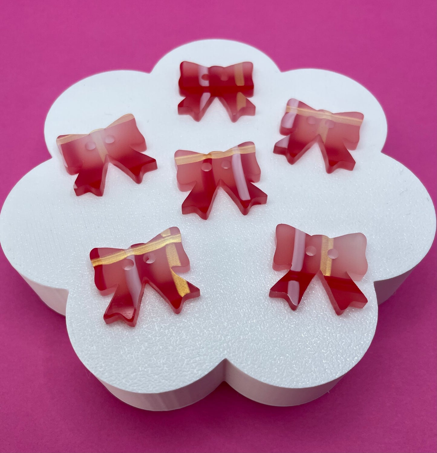 Red Tartan Bow Buttons