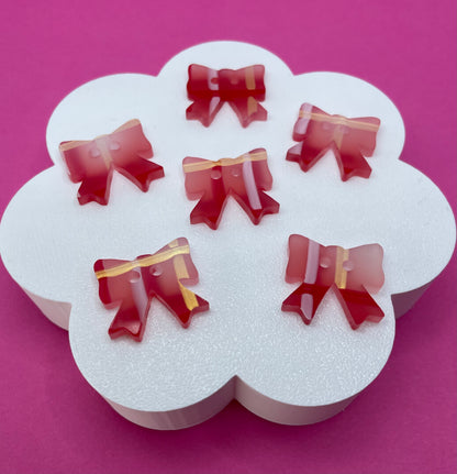 Red Tartan Bow Buttons