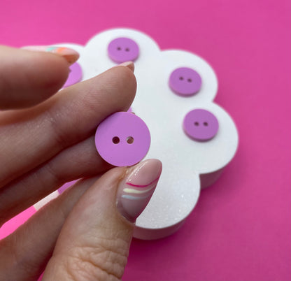 Sweet Pastel Sour Grape Buttons (round, heart and flower)