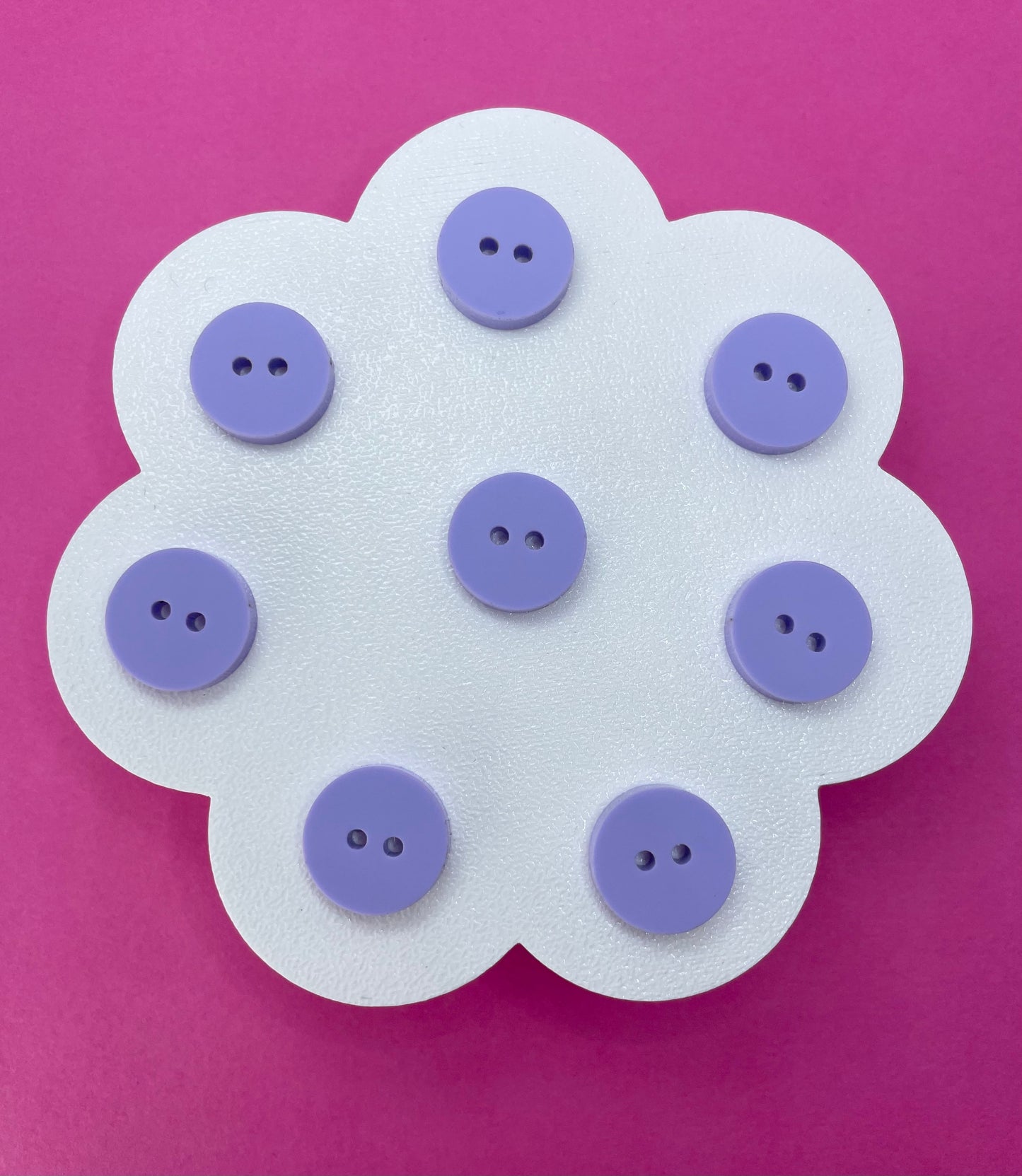 Sweet Pastel Parma Violet Buttons (round, heart and flower)