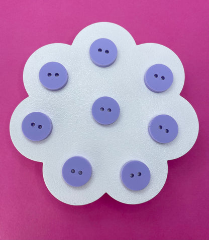 Sweet Pastel Parma Violet Buttons (round, heart and flower)