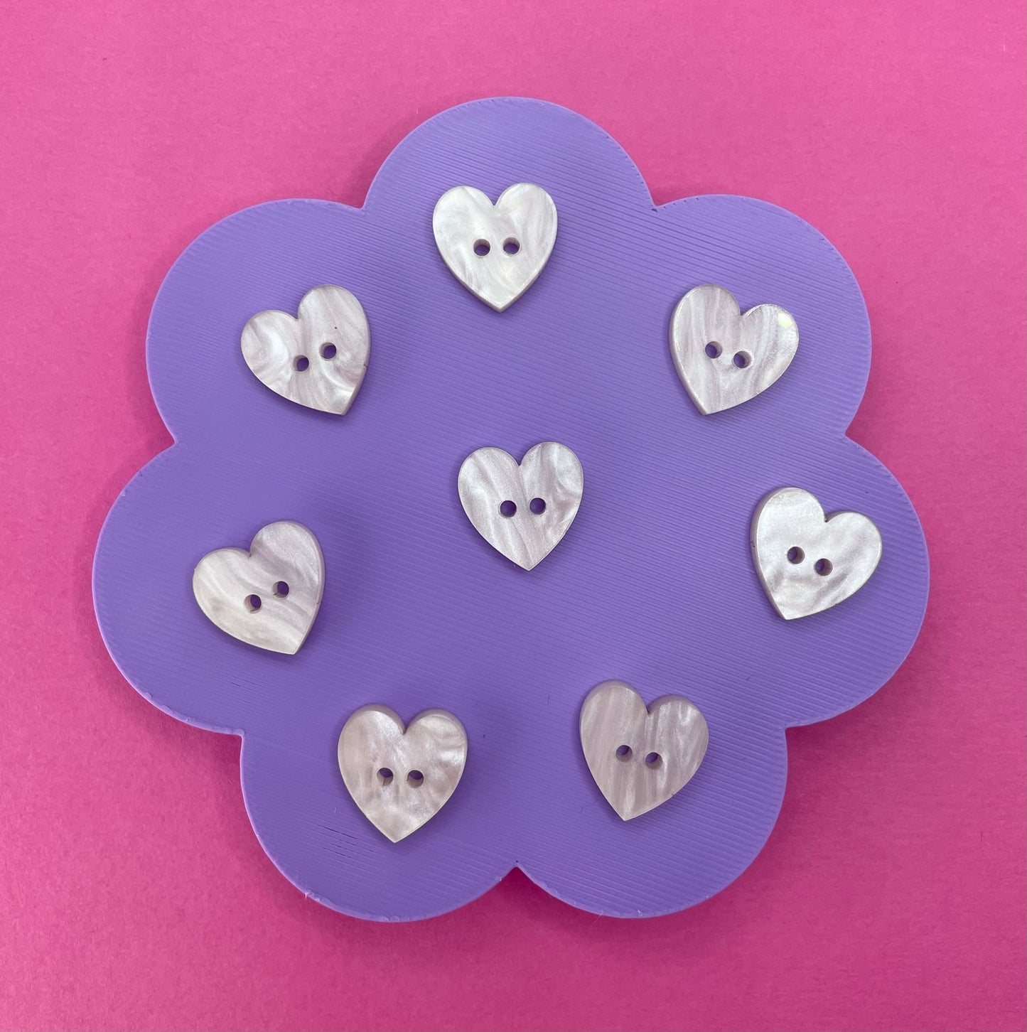 Baby Pink Heart Pearl Buttons