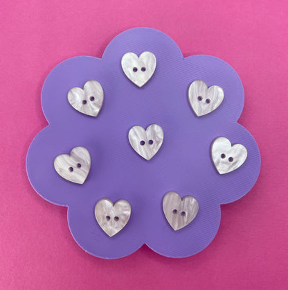 Baby Pink Heart Pearl Buttons