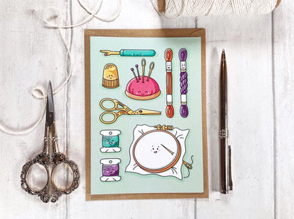 Cute stitches greeting card