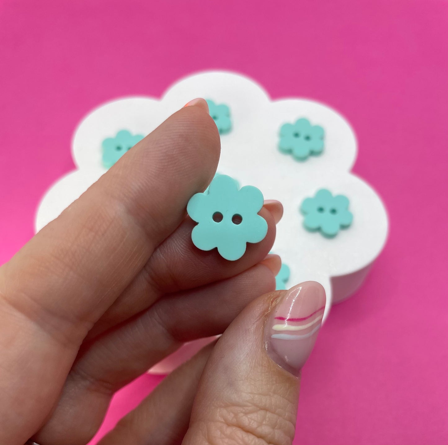 Sweet Pastel Spearmint Green Buttons (round, heart and flower)