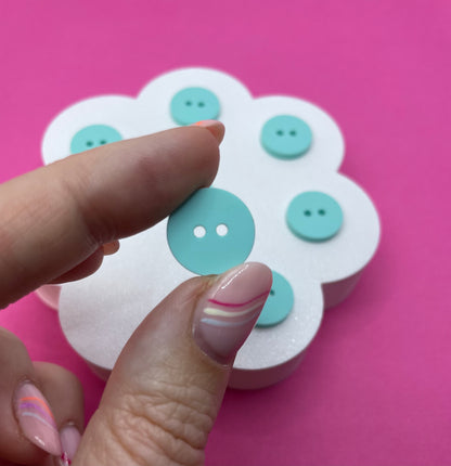Sweet Pastel Spearmint Green Buttons (round, heart and flower)
